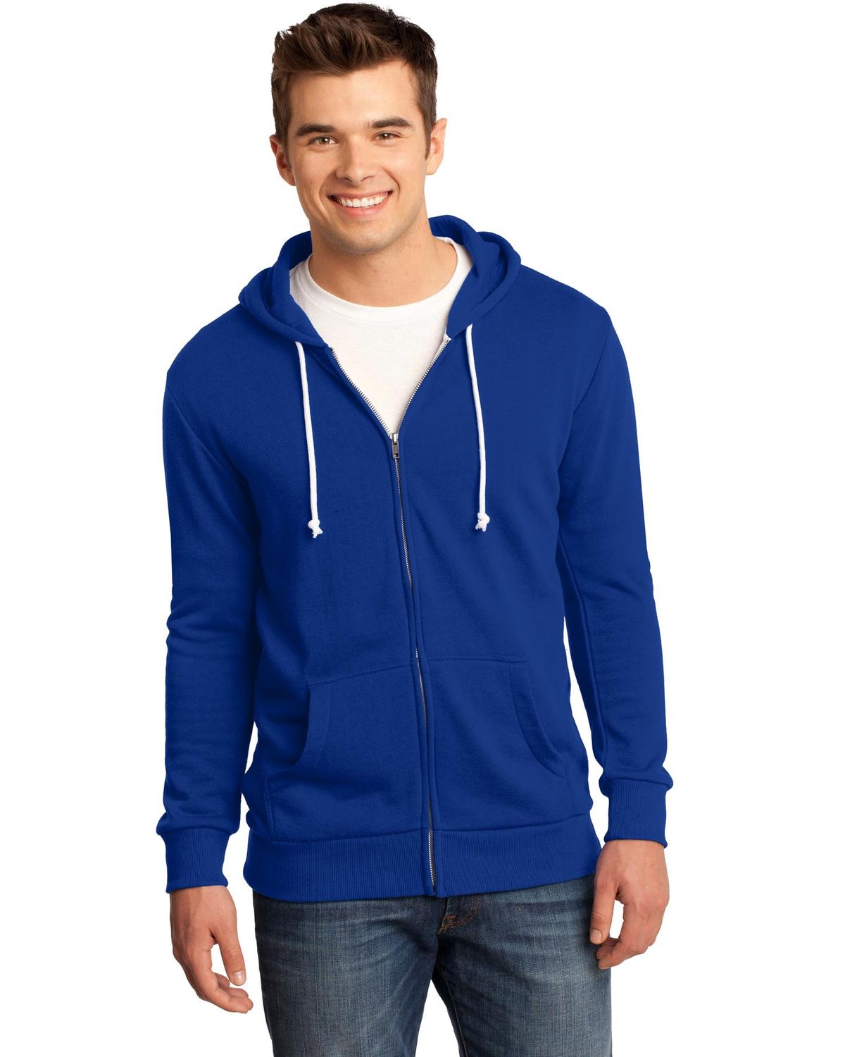 'District DT190 Young Men's Core Fleece Full-Zip Hoodie'
