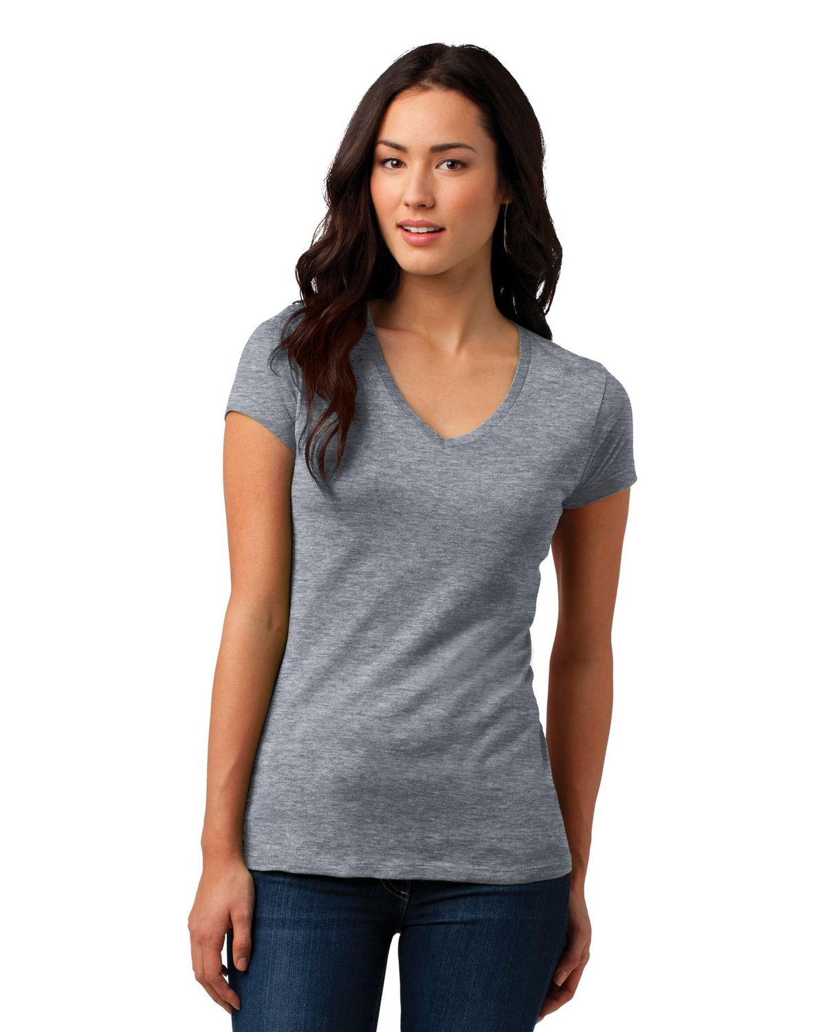 'District DT4501 Juniors' Vintage Wash V-Neck Tee'