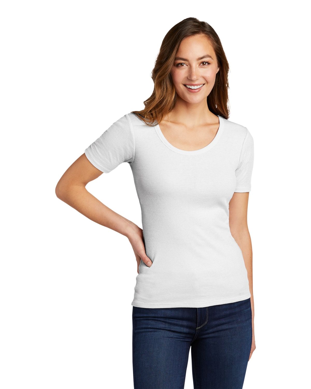 'District DT6020 Women's V.I.T. Rib Scoop Neck Tee'