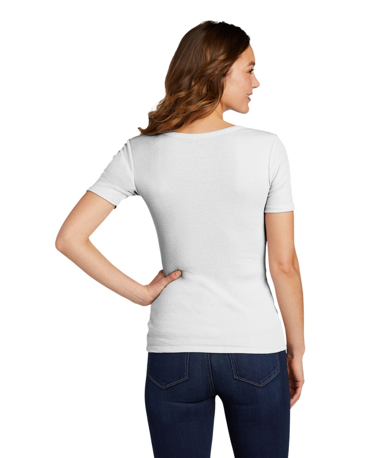 'District DT6020 Women's V.I.T. Rib Scoop Neck Tee'