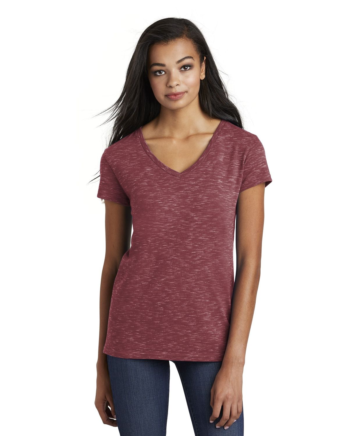 'District DT664 Women's Medal VNeck Tee'