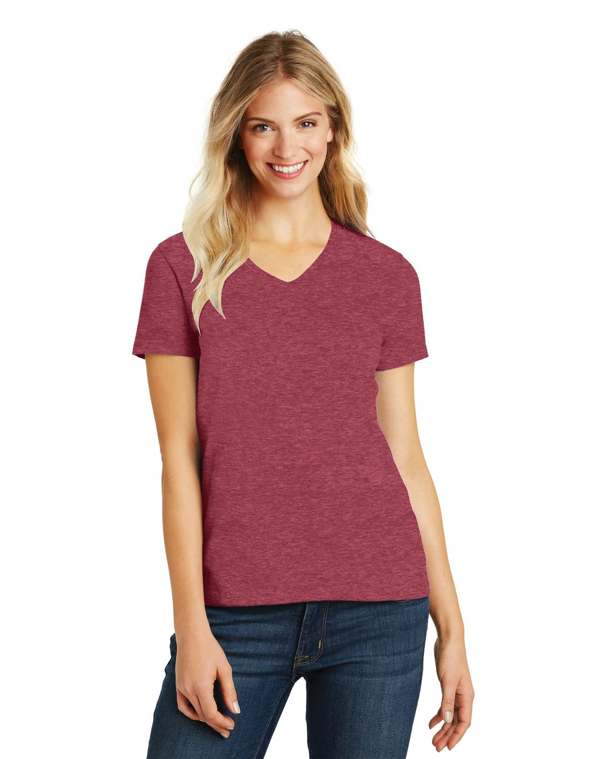 'District DM1190L Ladies' Perfect Blend V Neck T-Shirt'