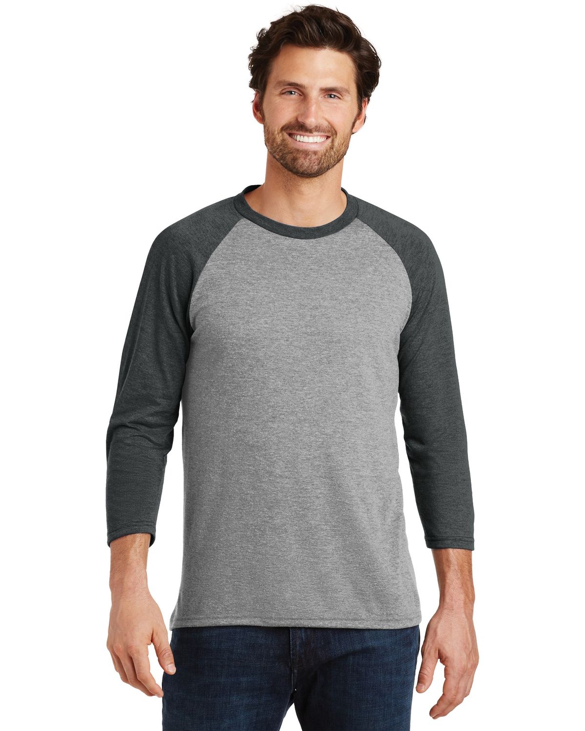 'District DM136 Men's Perfect Tri 3/4-Sleeve Raglan'