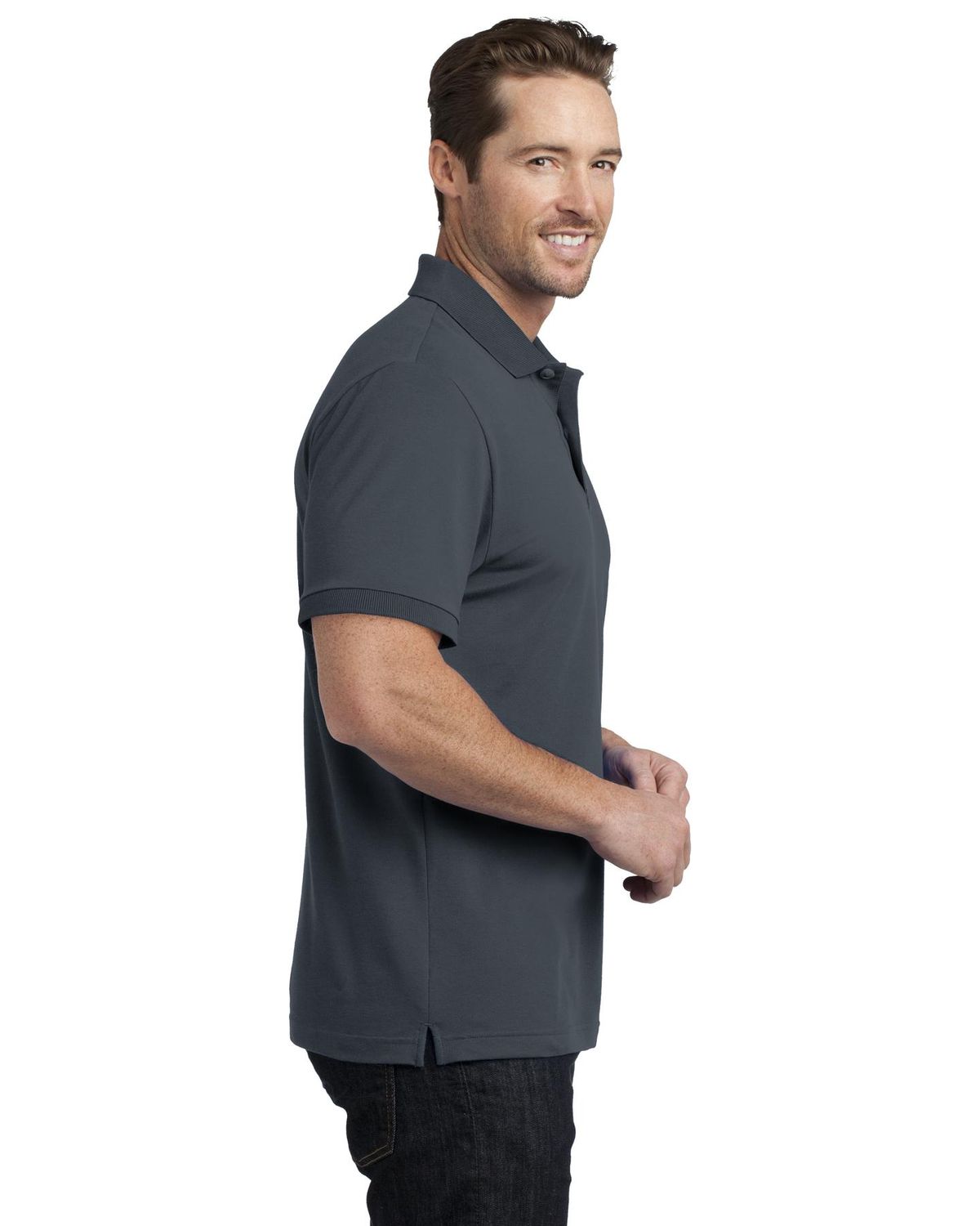 'District DM325 Men's Stretch Pique Polo'