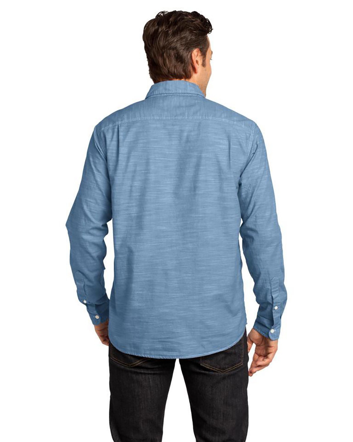'District DM3800 Mens Long Sleeve Washed Woven Shirt'