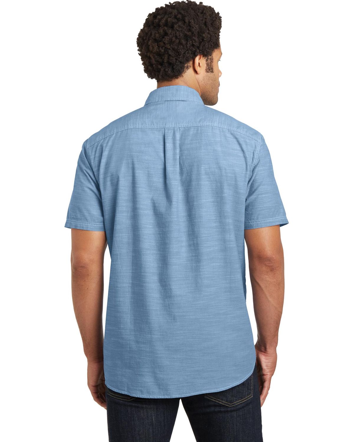 'District DM3810 Men's Short Sleeve Washed Woven Shirt'