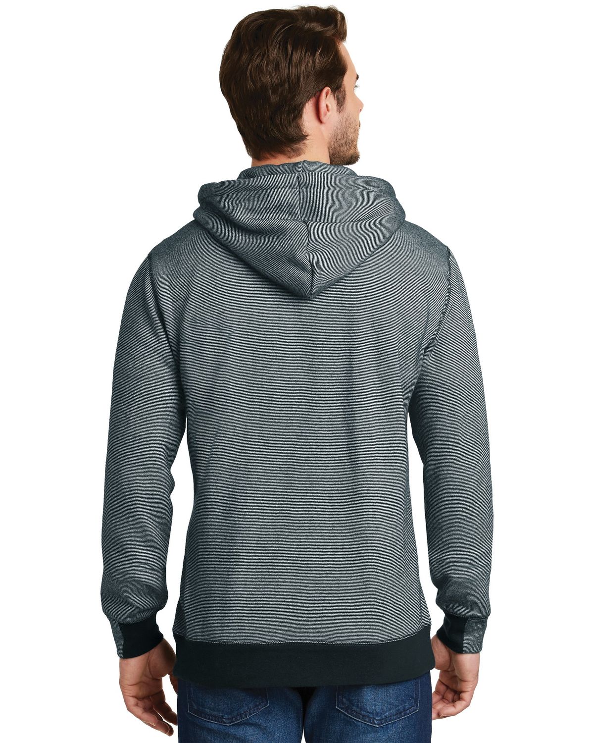 'District Made DM390 Men's Mini Stripe Full Zip Hoodie'