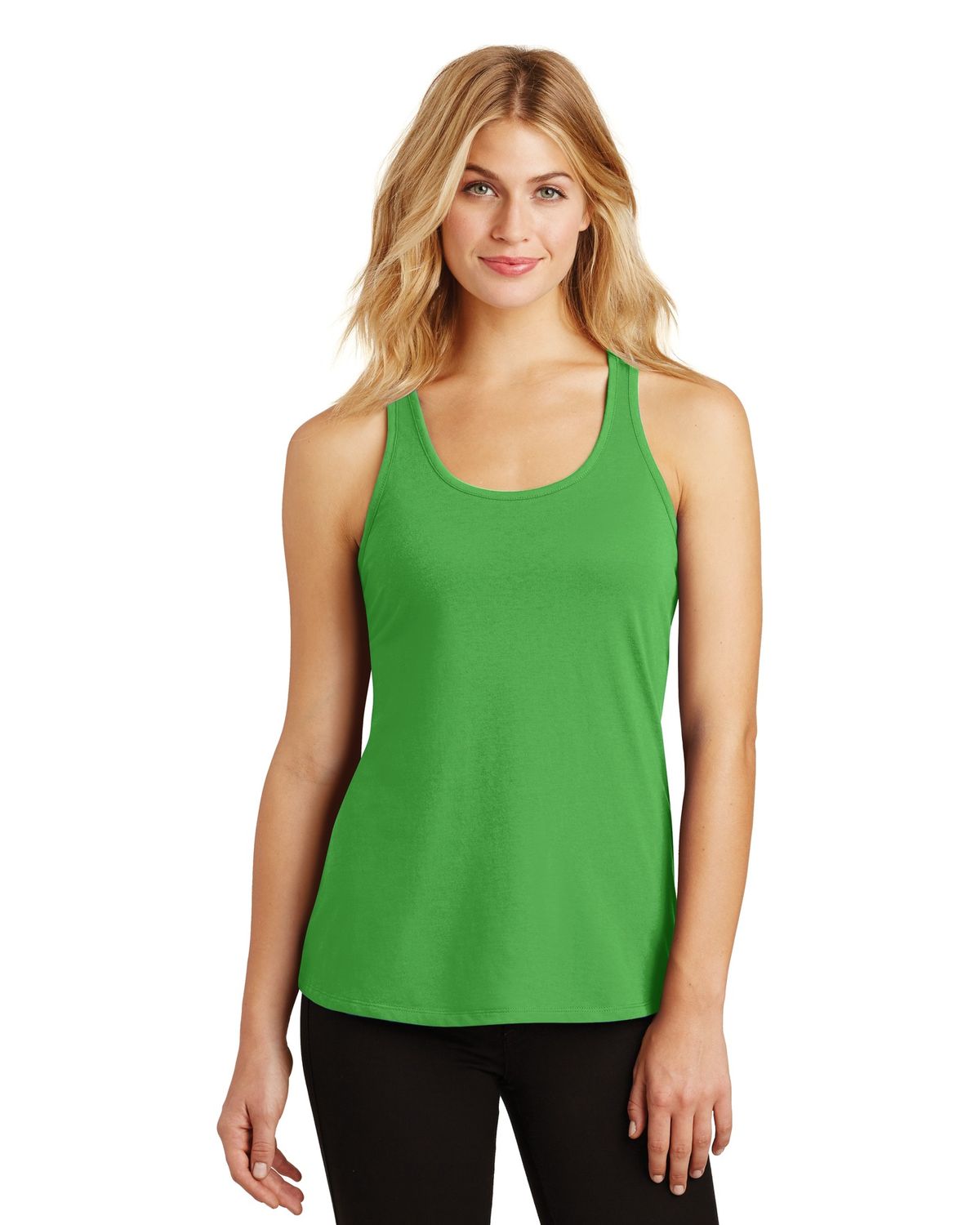 'District DM420 Ladies' Solid Gathered Racerback Tank'