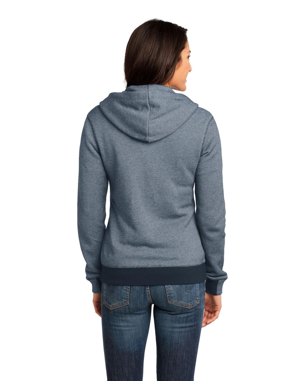 'District Made DM490 Ladies Mini Stripe Full Zip Hoodie'