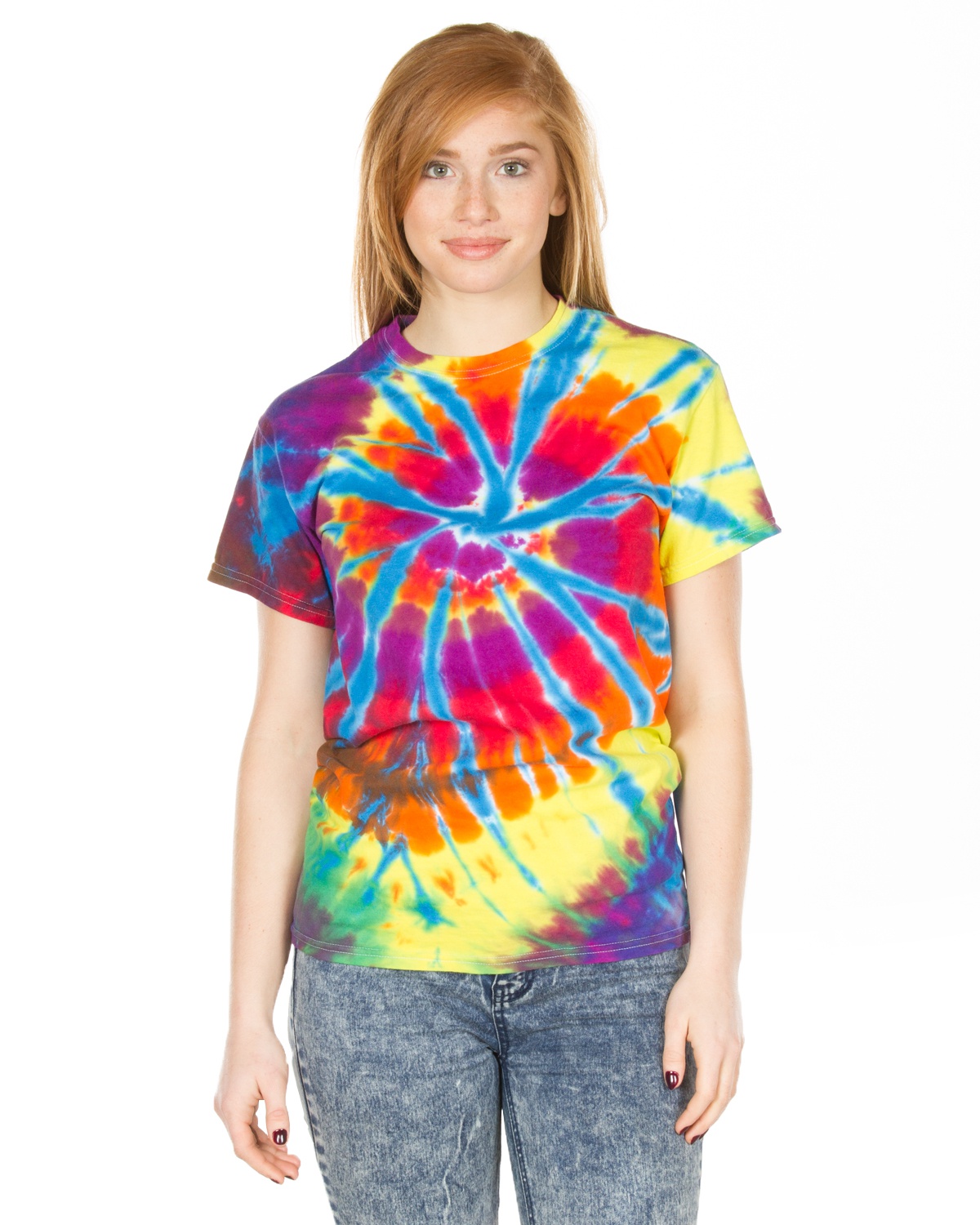 'Dyenomite 200TD Short Sleeve Rainbow Cut-Spiral T-Shirt'