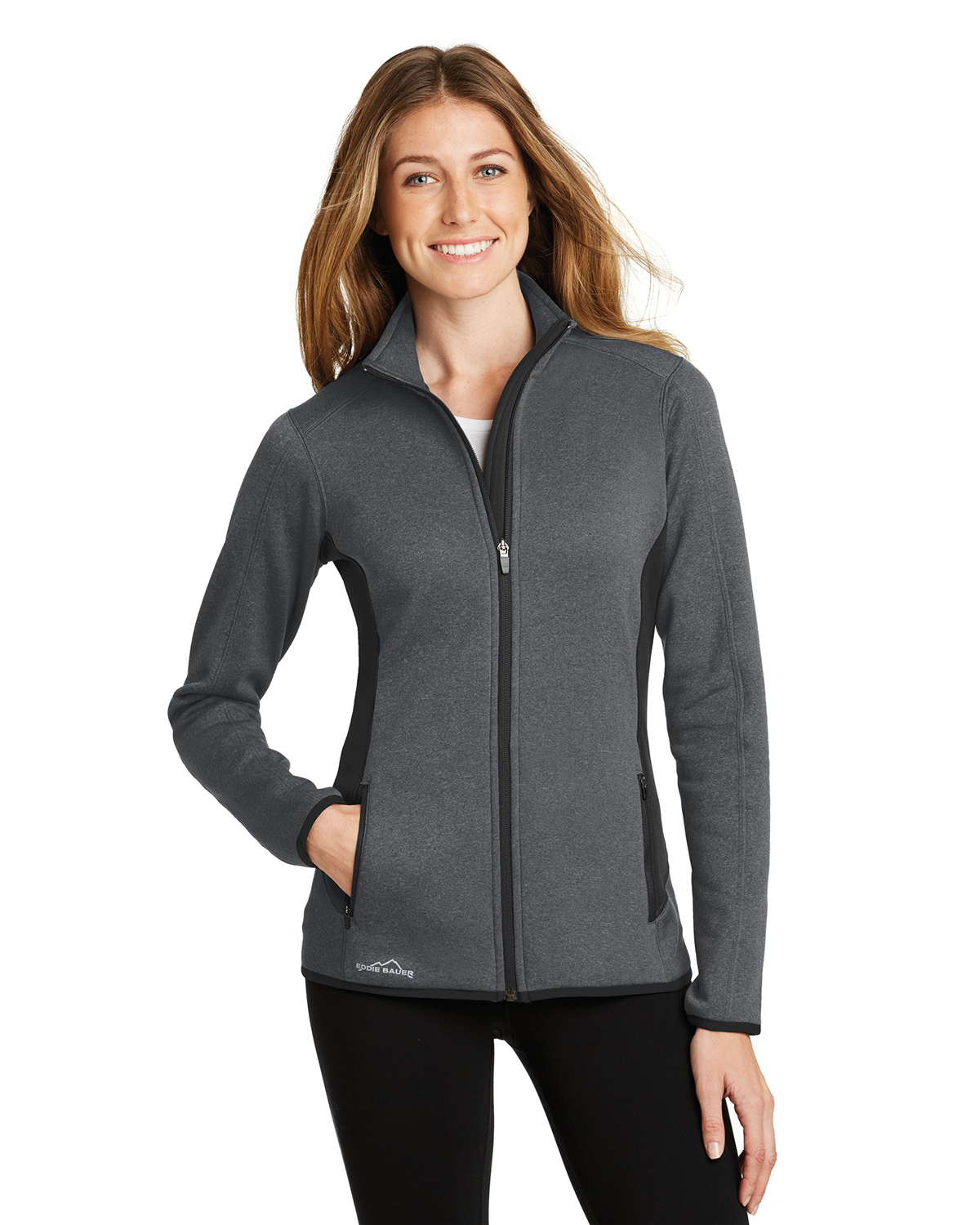 'Eddie Bauer EB239 Ladies FullZip Heather Stretch Fleece Jacket'