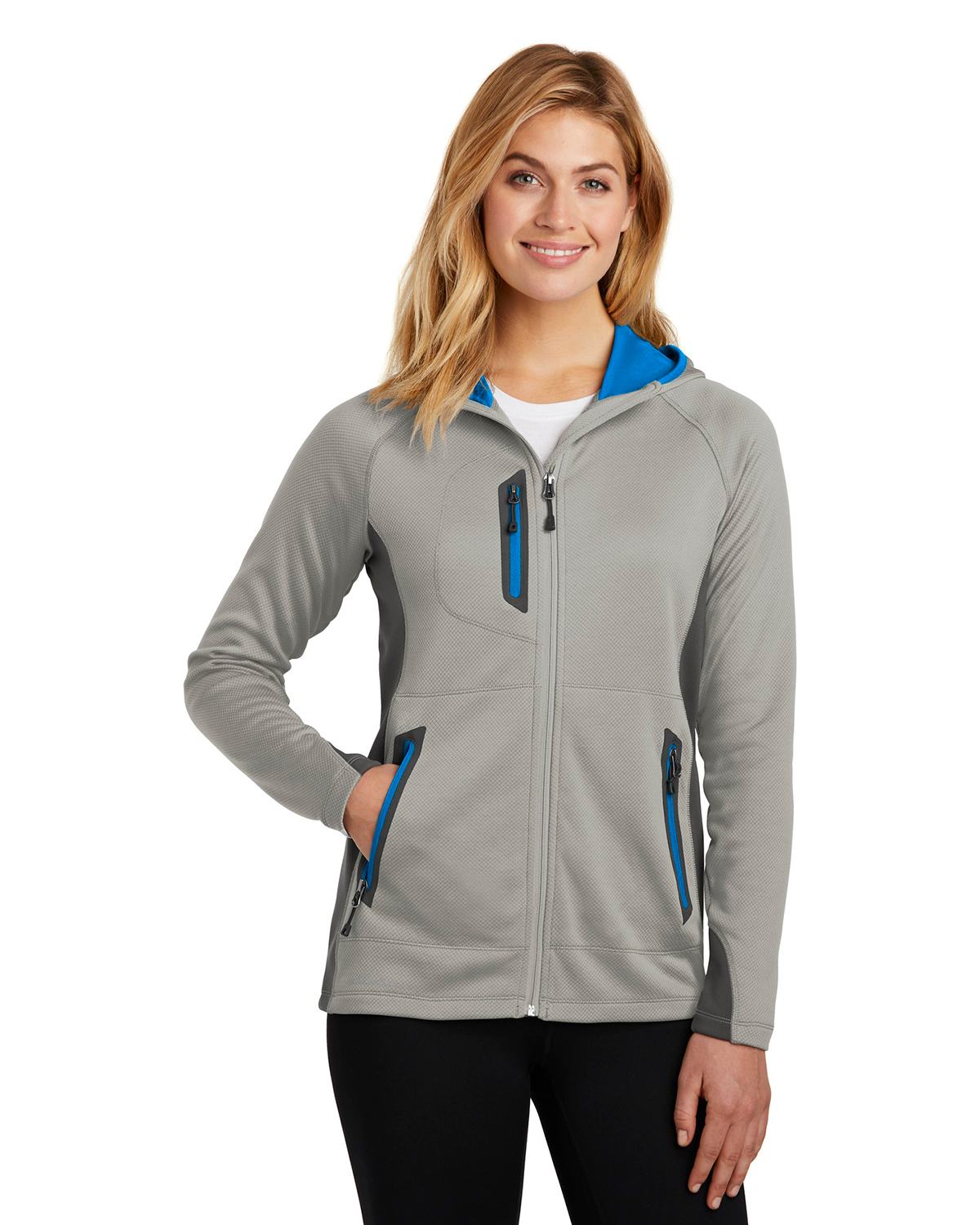 'Eddie Bauer EB245 Ladies Sport Hooded FullZip Fleece Jacket'