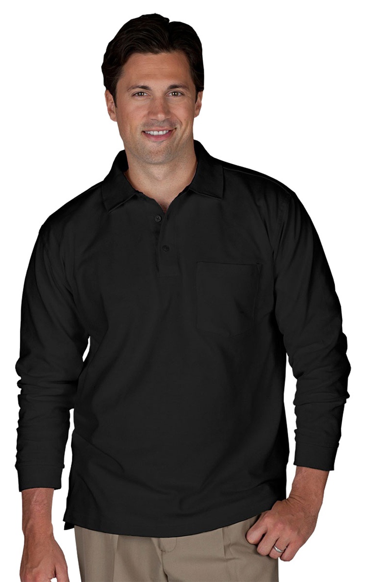 'Edwards 1525 Men’s Blended Pique Long Sleeve With Pocket Polo Shirt'