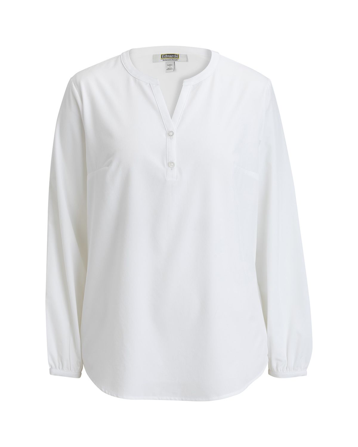 'Edwards 5275 Ladies' Open V Neck Long Sleeve Blouse'