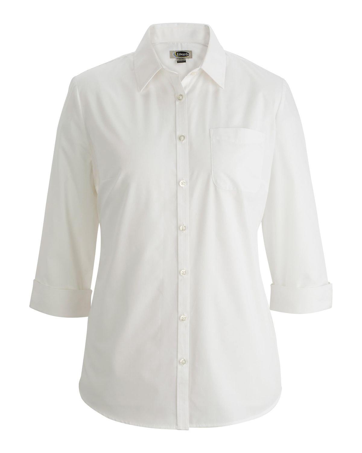 'Edwards 5355 Ladies' Essential Broadcloth Shirt 3/4 Sleeve'