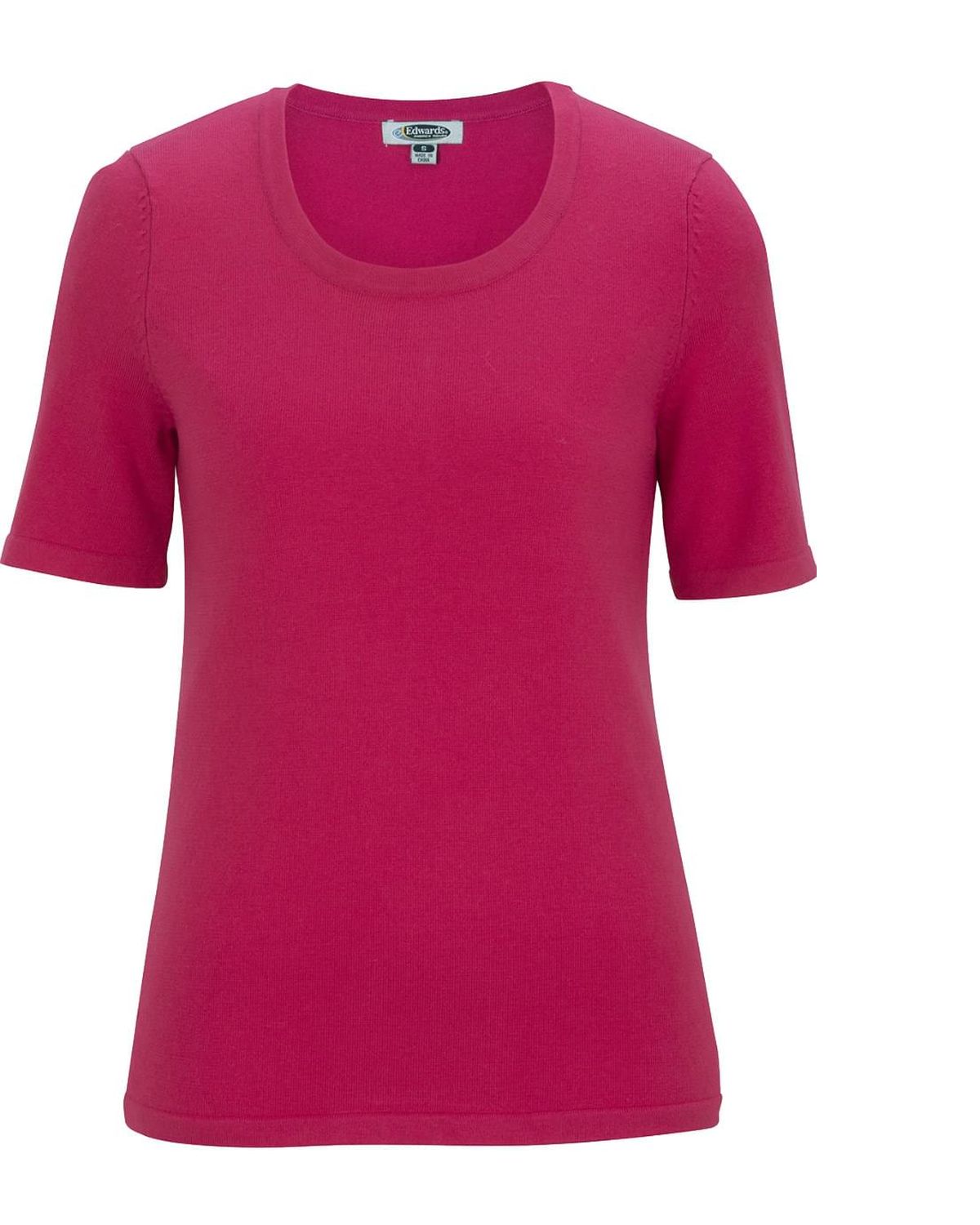 'Edwards 7055 Ladies' Short Sleeve Scoop Neck Sweater'