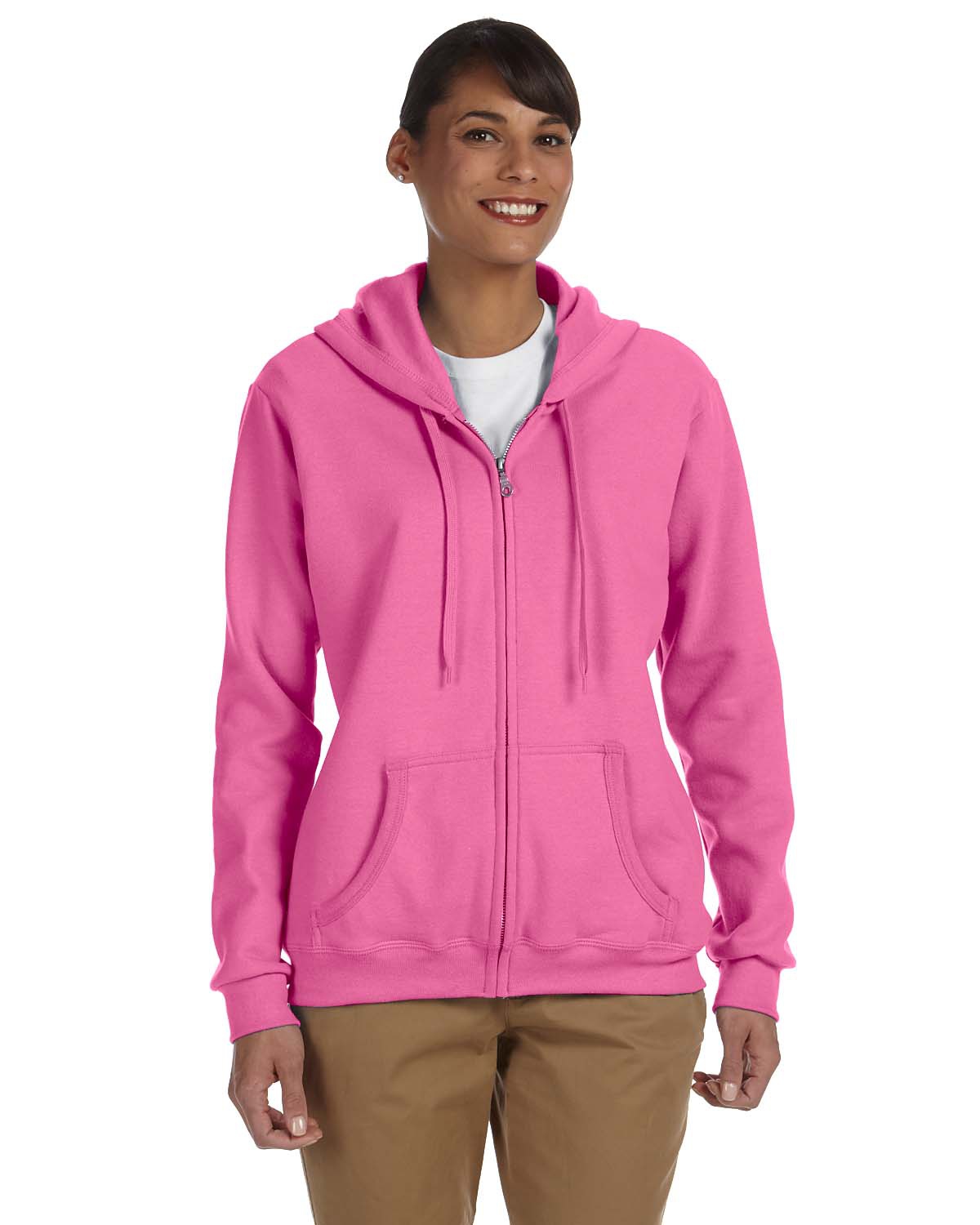 Womens Hoodie S M L XL 2XL Ladies Full Zip Gildan Heavy Blend Hooded Sweatshirt 