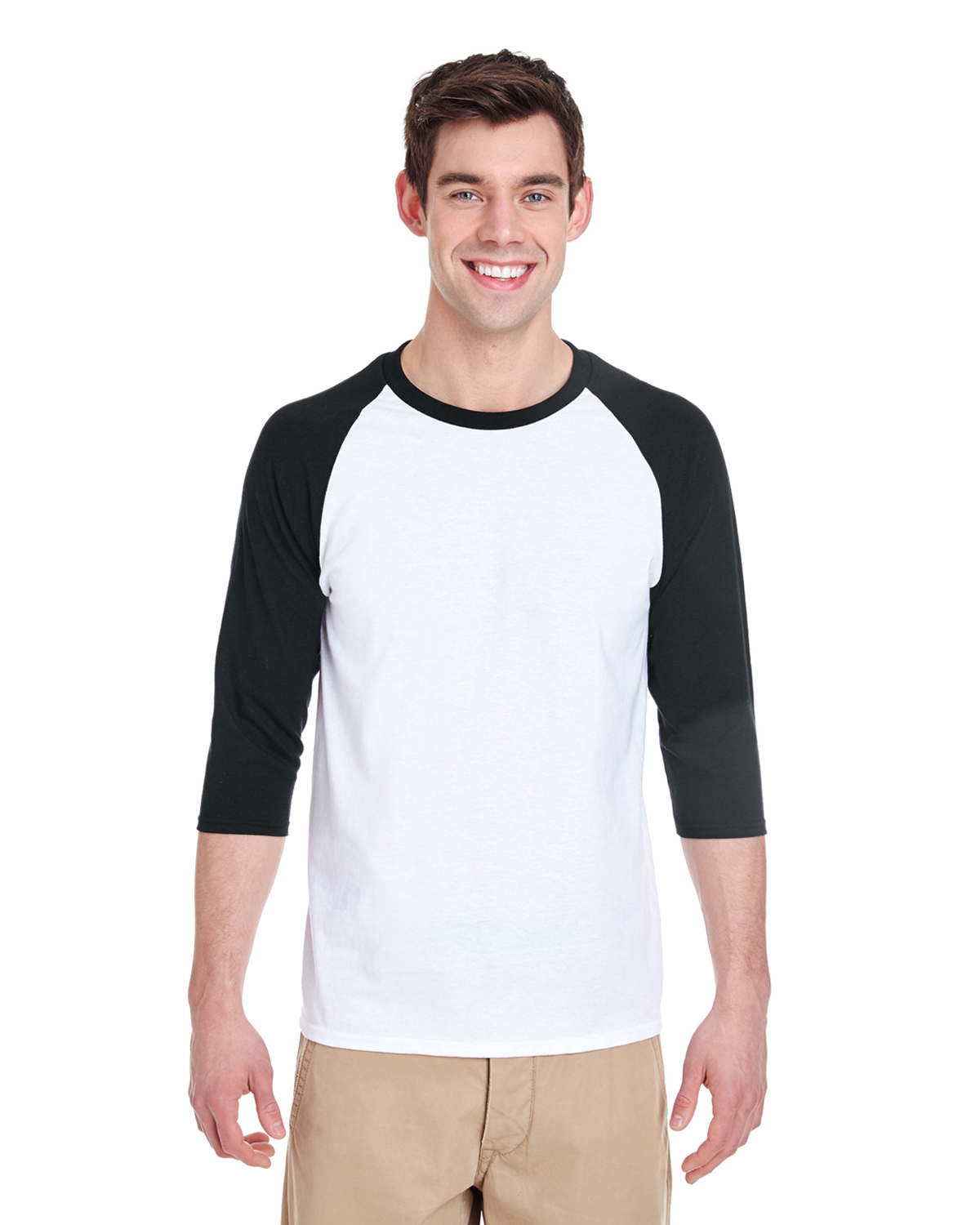 'G570-Pack2 Gildan Heavy Cotton Adult 3/4 Raglan Tee'