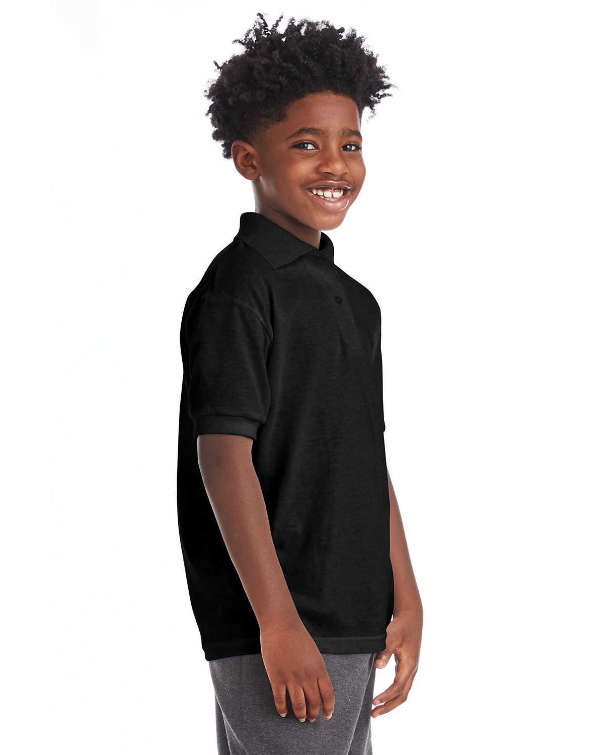 'Hanes 054Y Kids' Cotton-Blend EcoSmart Jersey Polo'