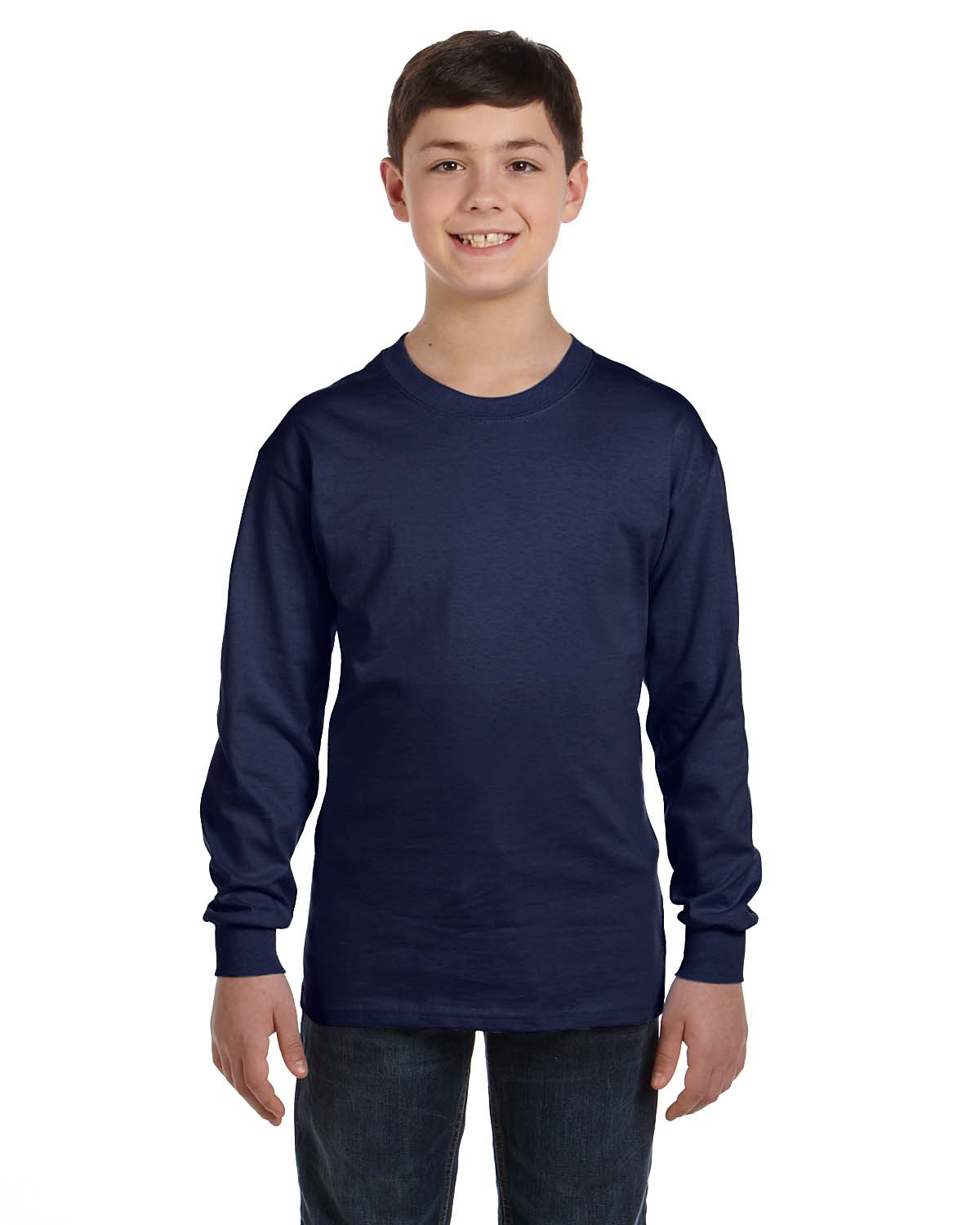 'Hanes 5546 Youth Tagless Long Sleeve T-Shirt'