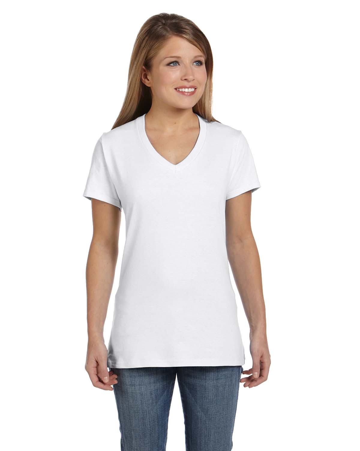 'S04V-Pack2 Hanes Women's Nano-T&Reg; V-Neck T-Shirt'