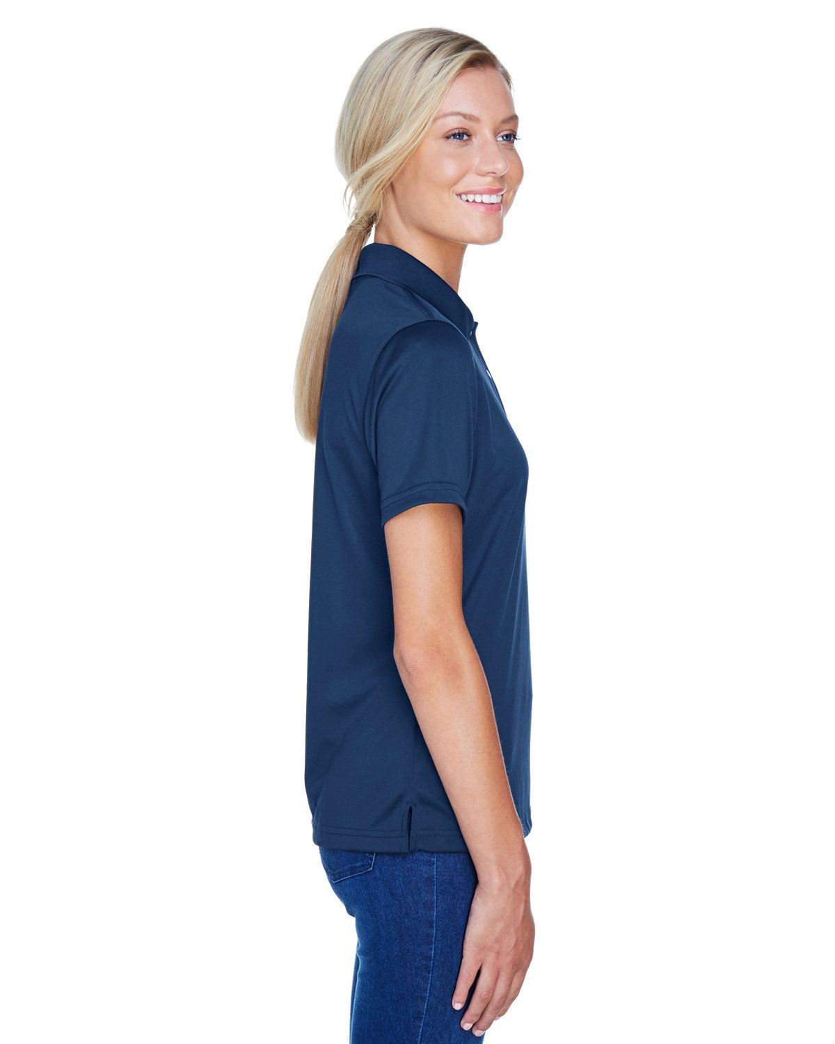 'Harriton M345W Ladies' Advantage IL Snap Placket Performance Polo'