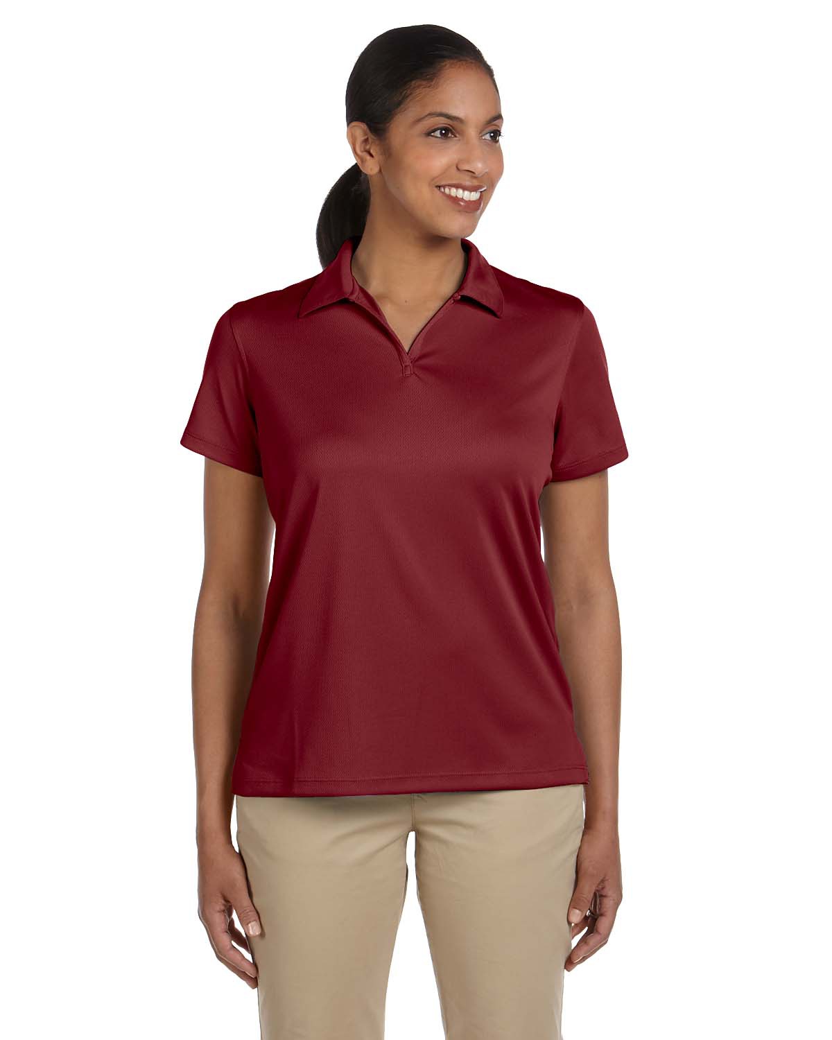 'Harriton M353W Ladies' Double Mesh Polo'