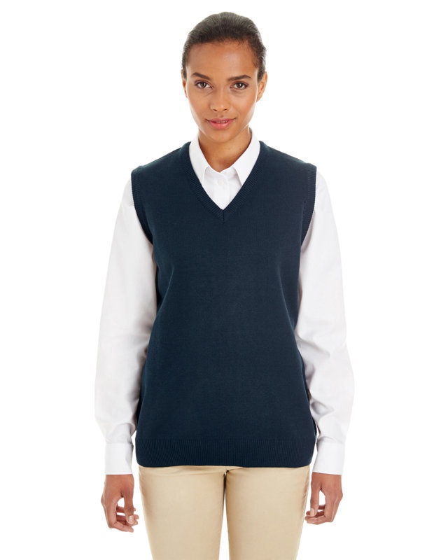 'Harriton M415W Ladies' Pilbloc V-Neck Sweater Vest'