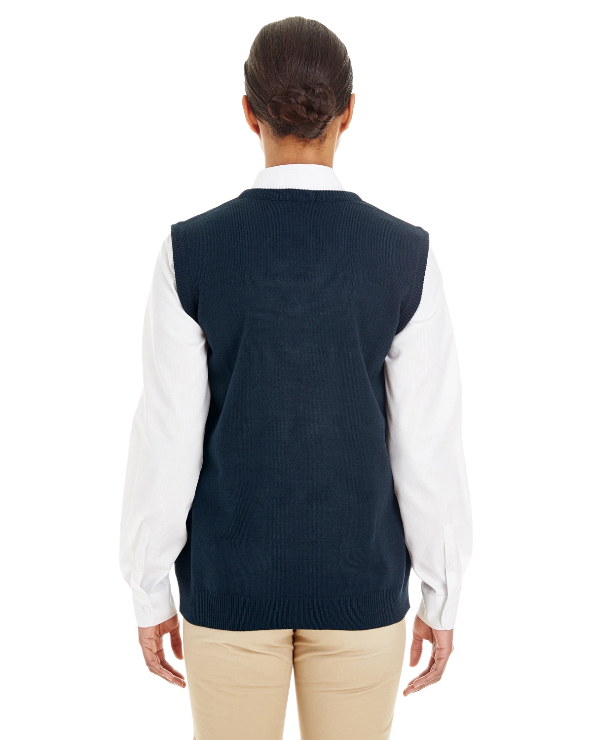 'Harriton M415W Ladies' Pilbloc V-Neck Sweater Vest'