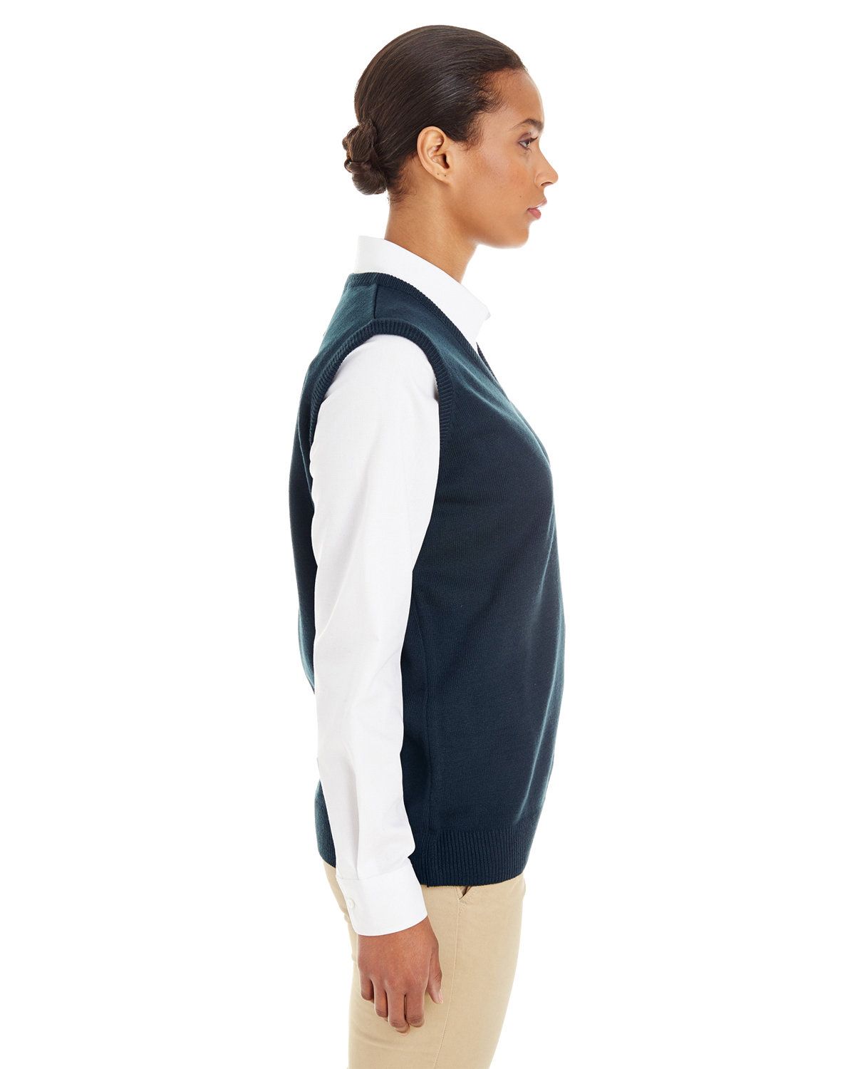 'Harriton M415W Ladies' Pilbloc V-Neck Sweater Vest'