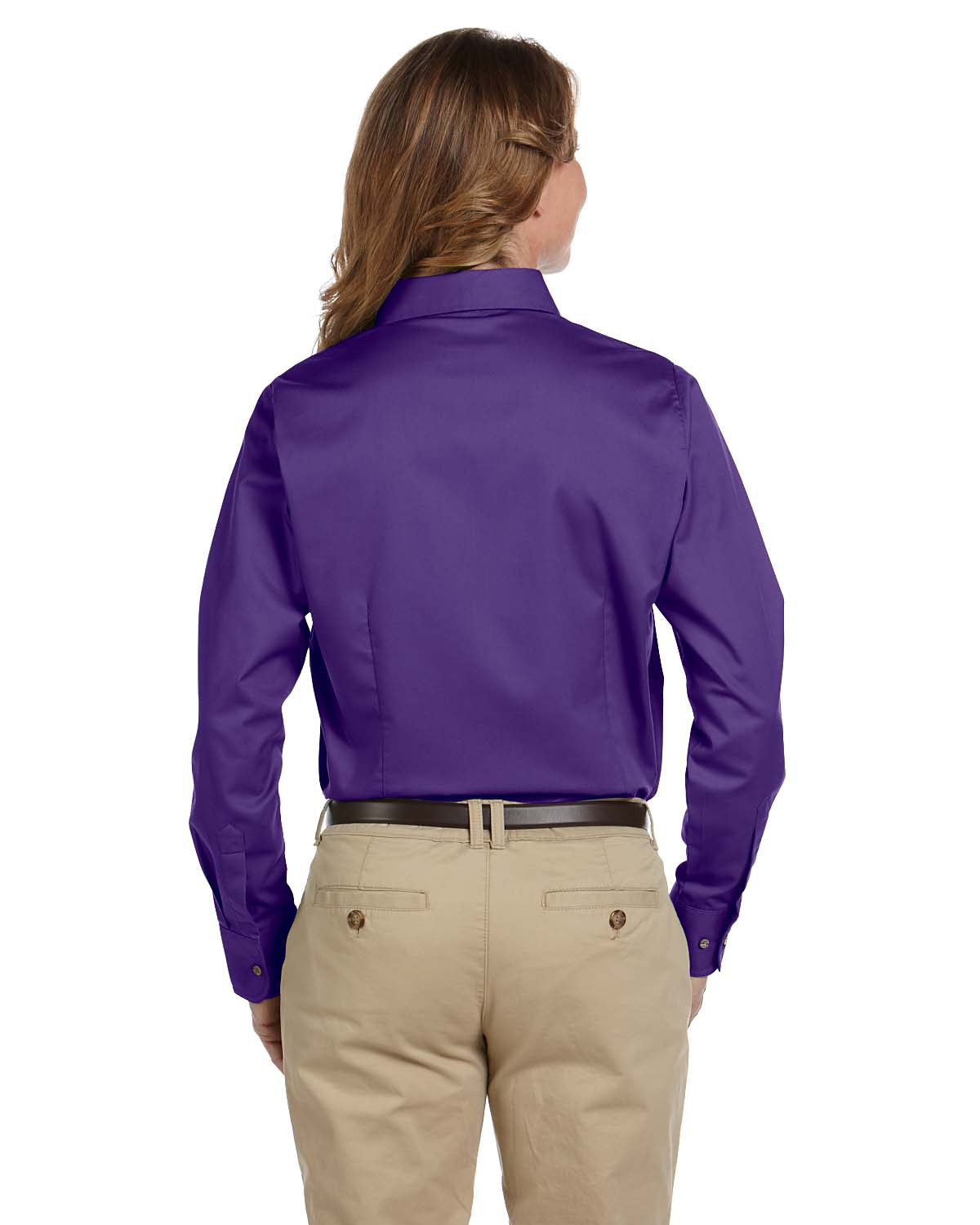 'Harriton M500W Ladies' Long Sleeve Easy Blend with Stain Release Twill Shirt'