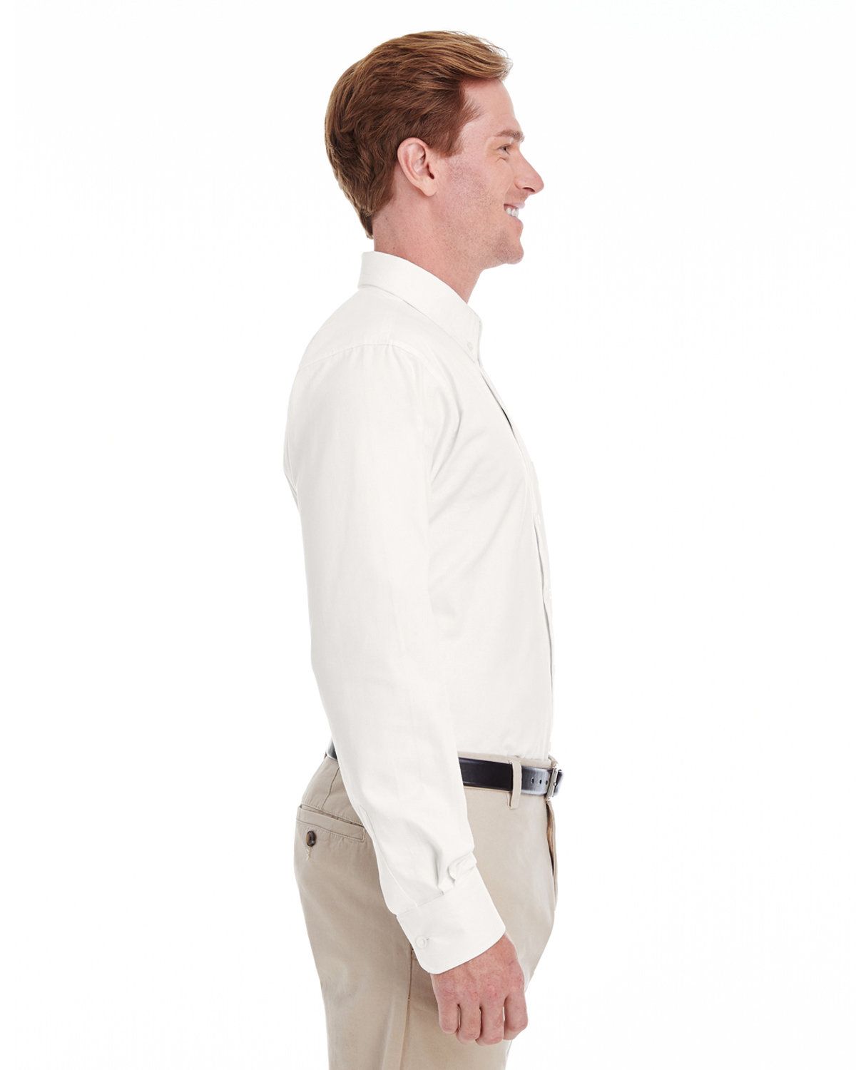 'Harriton M581T Men's Tall Foundation Cotton Long-Sleeve Twill Shirt with Teflon'