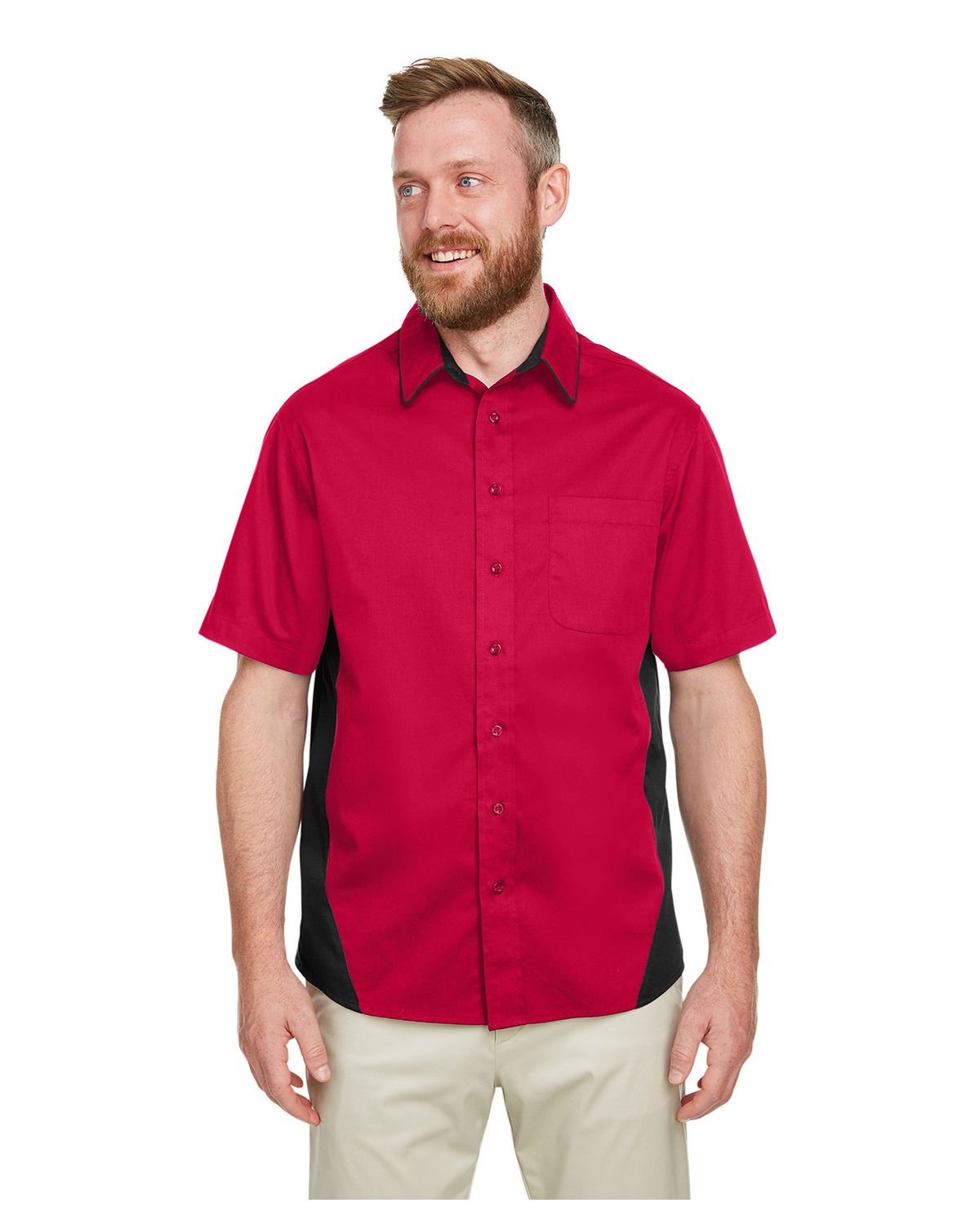 'Harriton M586T Youth Tall Flash IL Colorblock Short Sleeve Shirt'