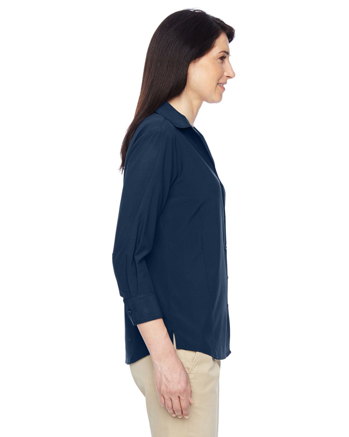 'Harriton M610W Ladies' Paradise Three Quarter Sleeve Performance Shirt'