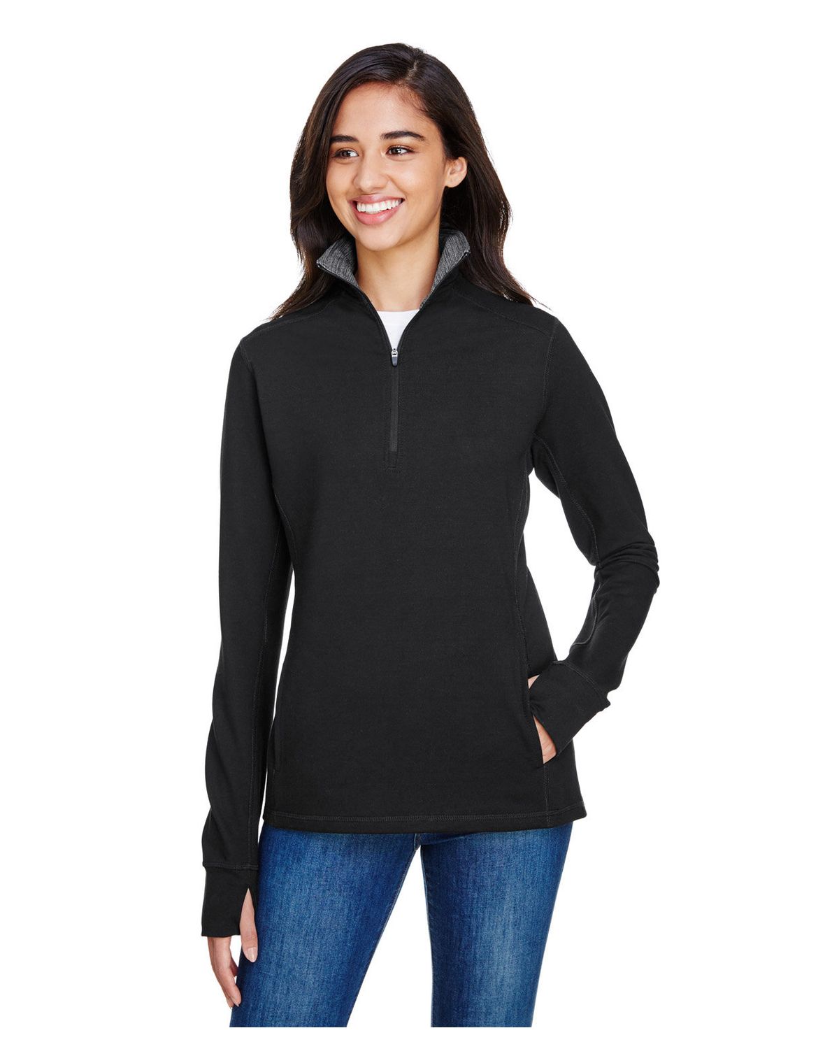 'J America JA8433 Ladies Omega Stretch Quarter Zip'