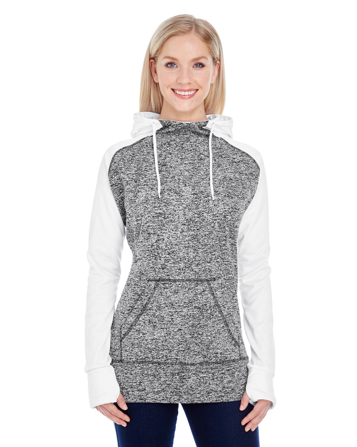 'J America JA8618 Ladies Colorblock Cosmic Hood'