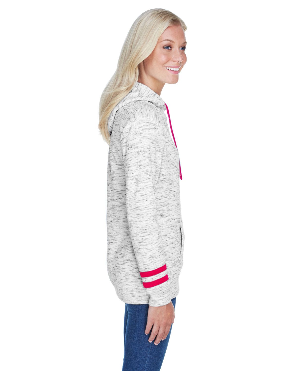 'J America JA8674 Ladies Melange Scuba Neck Sweatshirt'