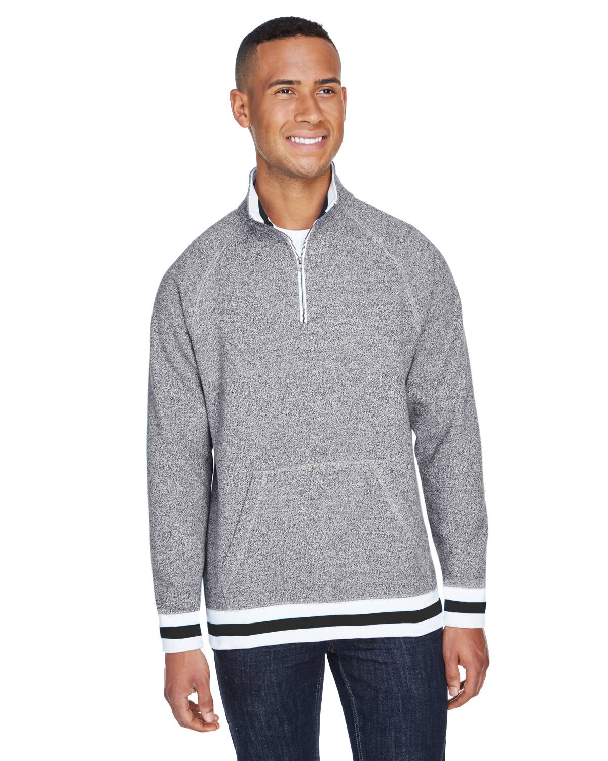 'J America JA8703 Adult Peppered Fleece Quarter-Zip'