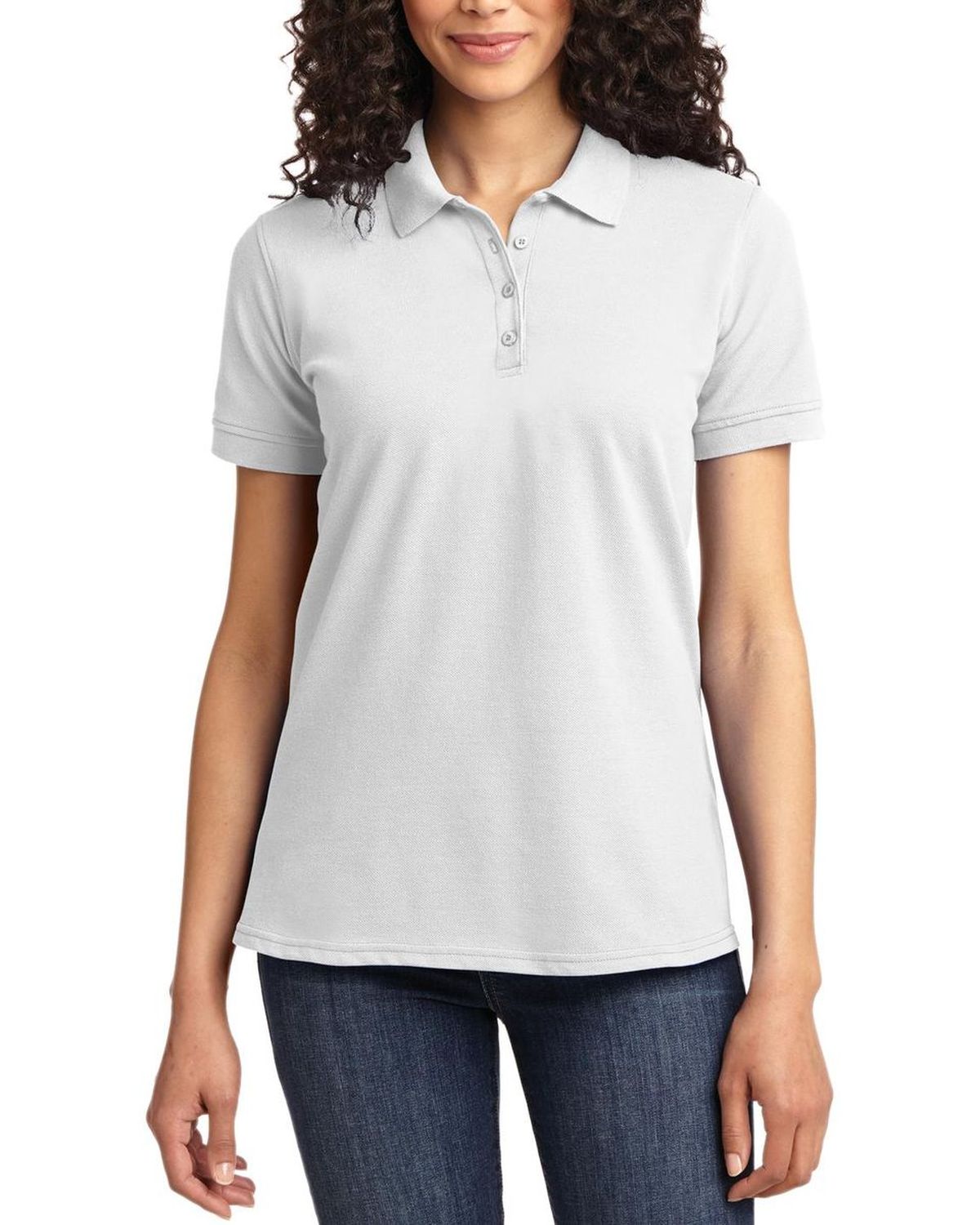 'Just Blanks Port & Company JBLKP155 Ladies Core Blend Pique Polo'