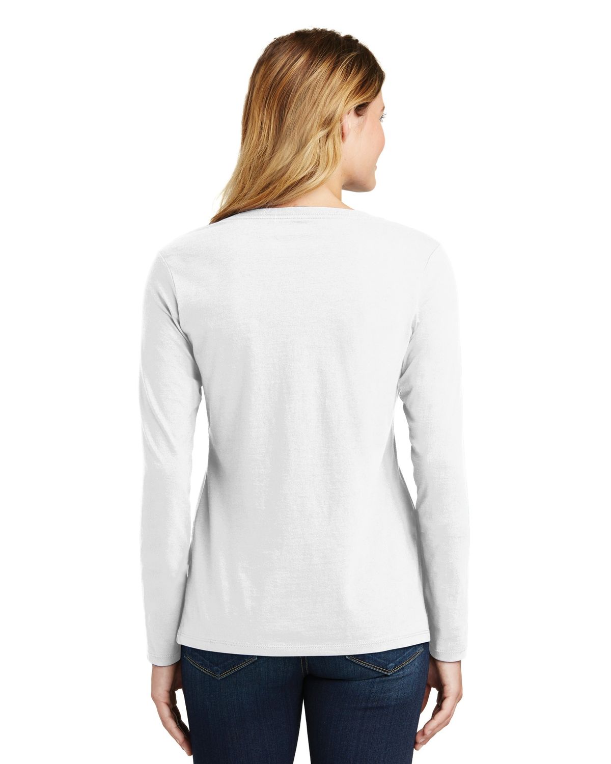 'Just Blanks Port & Company JBLPC450VLS Ladies Long Sleeve Fan Favorite V-Neck Tee'