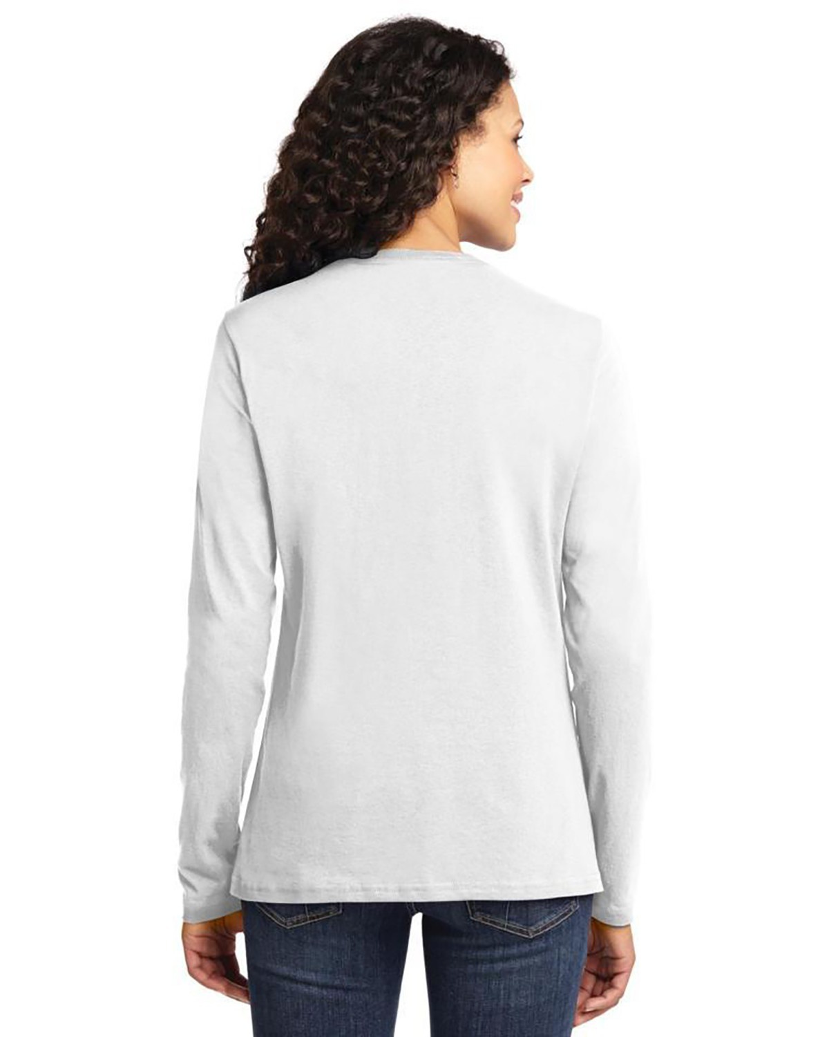 'Just Blanks Port & Company JBLPC54LS Ladies Long Sleeve Core Cotton Tee'