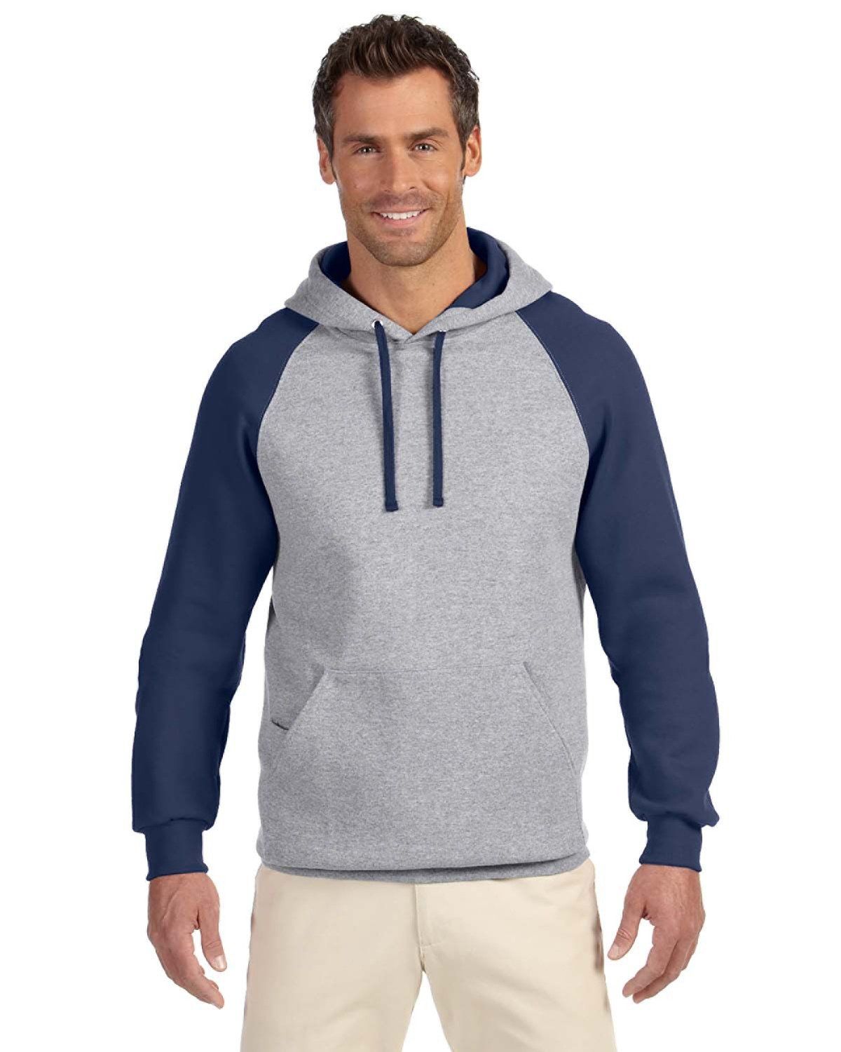'Jerzees 96CR Adult's NuBlend Colorblock Raglan Pullover Hood'