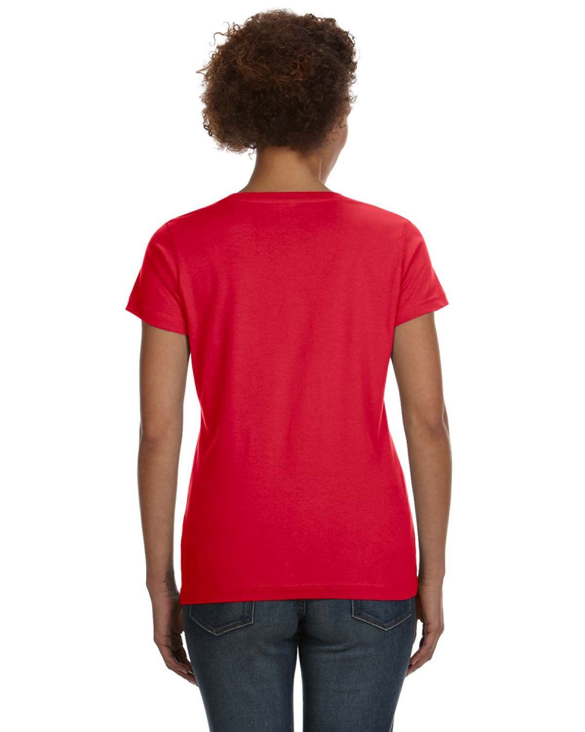 'LAT 3507 Ladies V Neck Fine Jersey Tee'