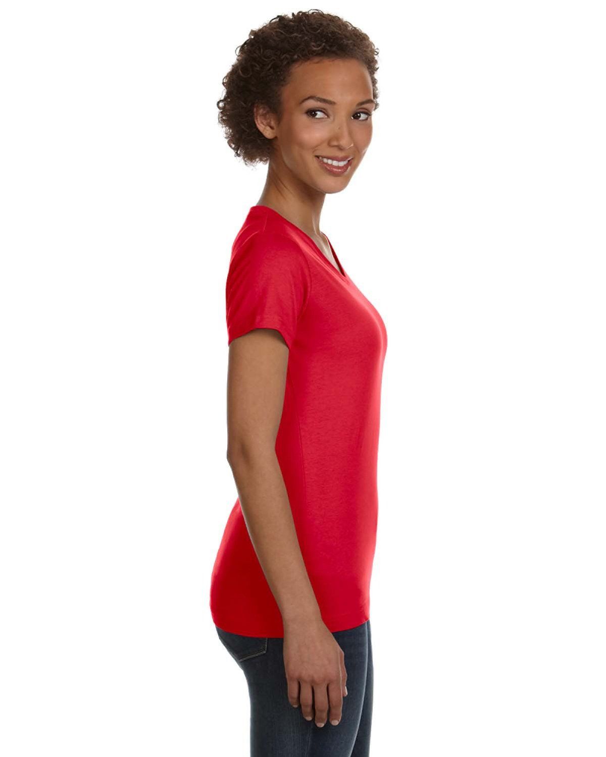 'LAT 3507 Ladies V Neck Fine Jersey Tee'