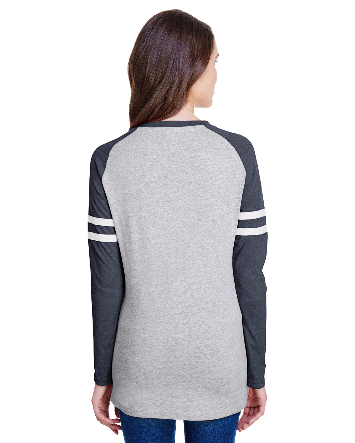 'LAT 3534 Ladies Gameday Mash Up Long Sleeve Fine Jersey T Shirt'