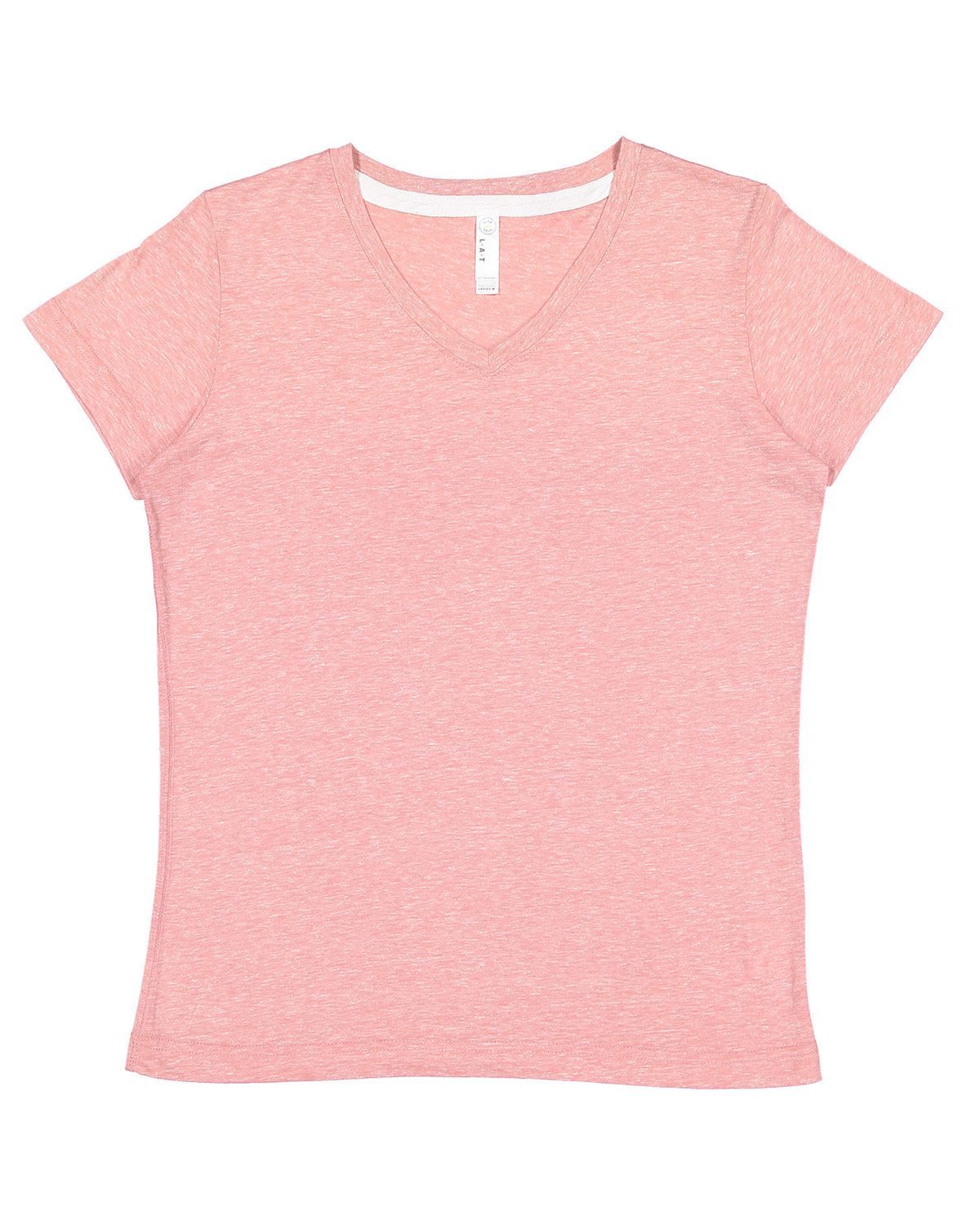 'LAT 3591 Ladies V Neck Melange Tee'