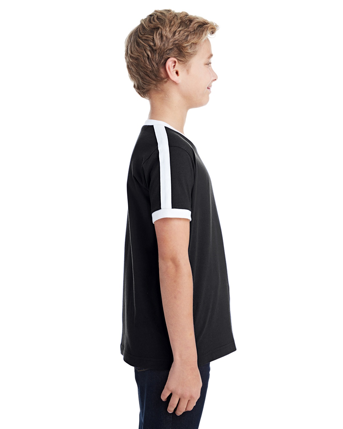 'LAT 6132 Youth Soccer Ringer Fine Jersey T-Shirt'