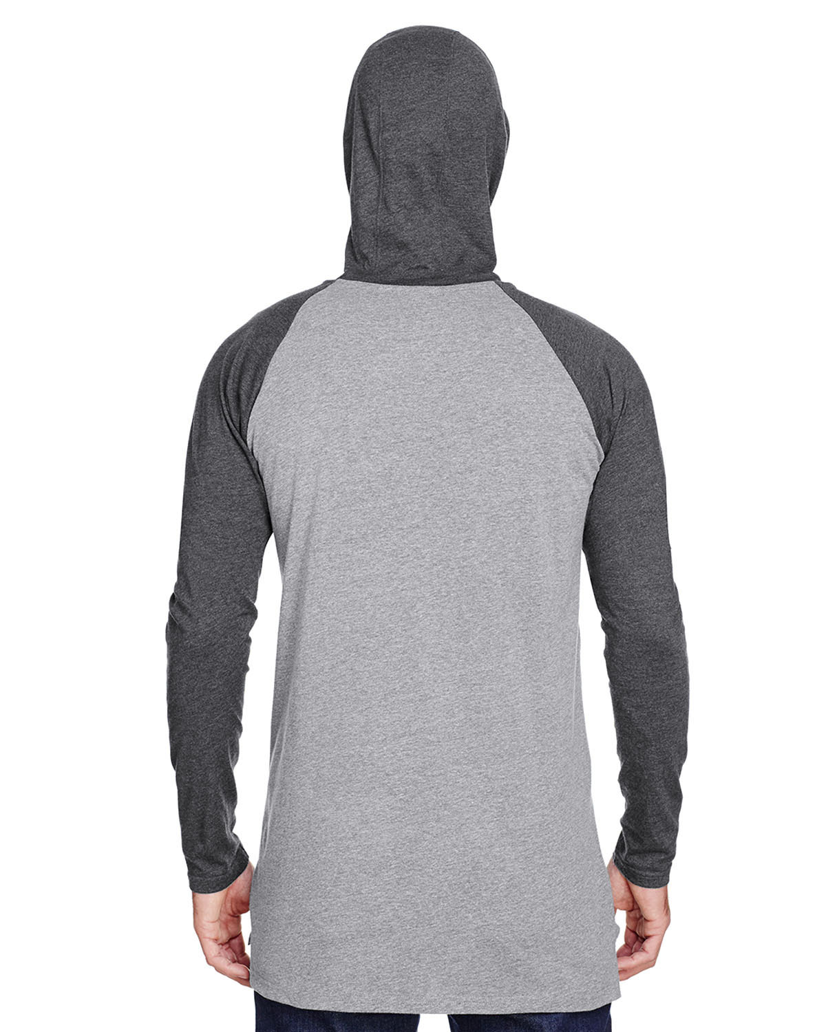 'LAT 6917 Men's Hooded Raglan Long Sleeve Fine Jersey T Shirt'