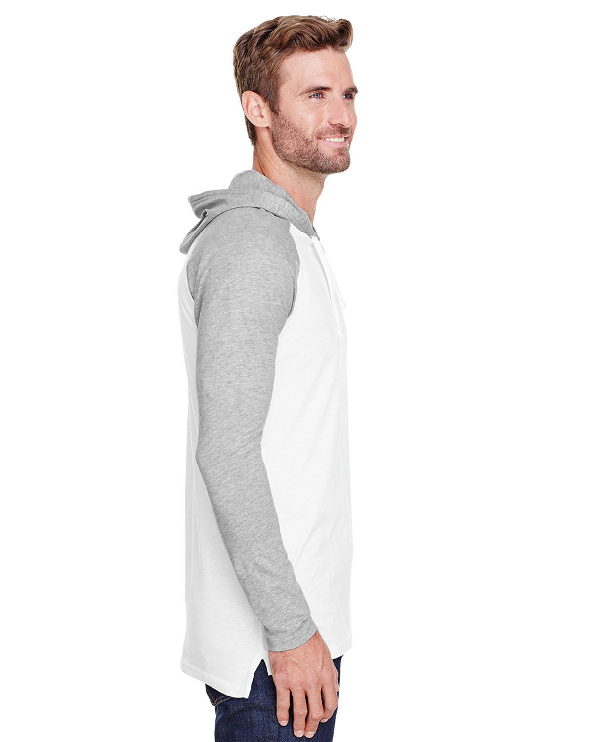 LAT 6917 - Fine Jersey Hooded Long Sleeve Raglan T-Shirt