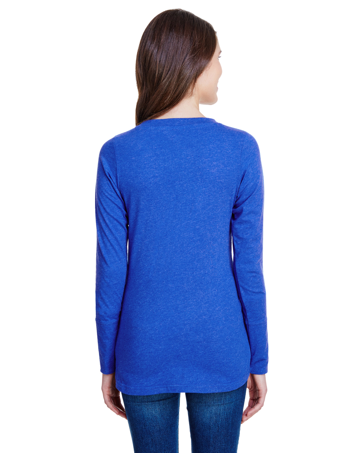 'LAT LA3538 Ladies Long Sleeve Fine Jersey Lace Up T Shirt'